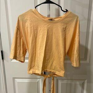 Casual Orange Tie-Front Top